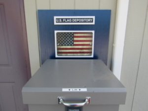 Flag Depository box with sign