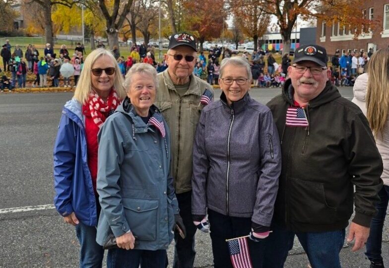 Post and Auxiliary members at the Wenatchee Valley Veterans Day parade, Nov 2024