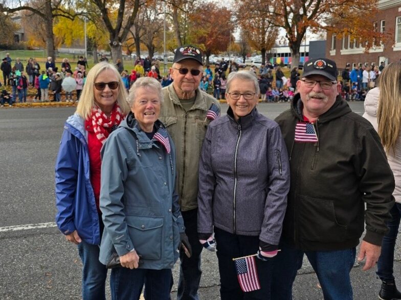 Post and Auxiliary members at the Wenatchee Valley Veterans Day parade, Nov 2024