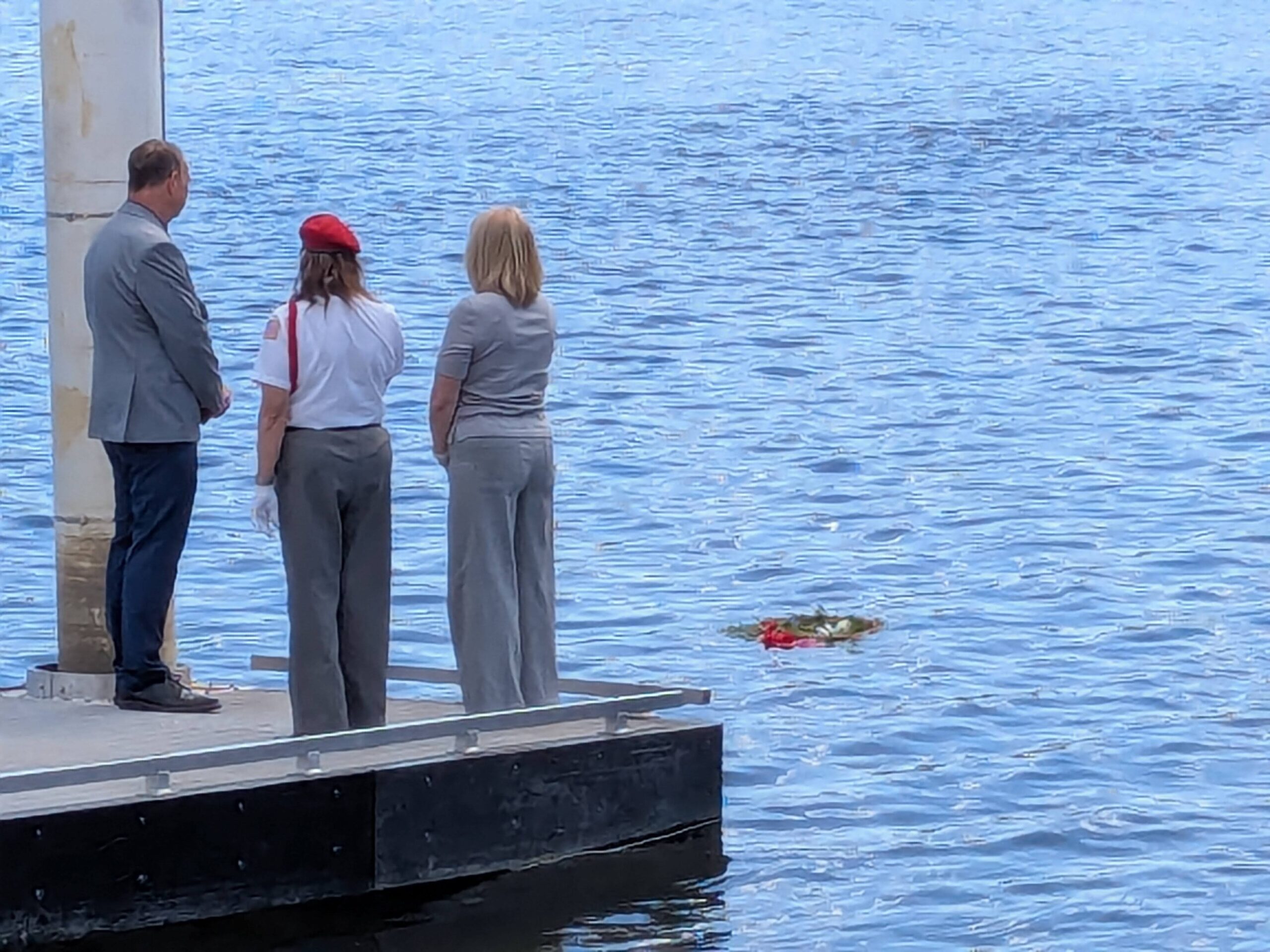 Boat launch floating wreath
