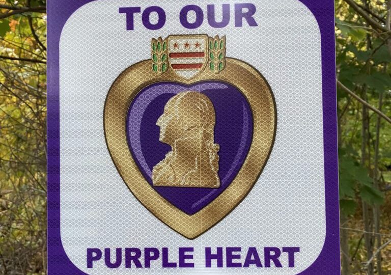 Purple Heart Community Sign